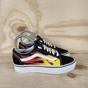 Vans Off The Wall - Old Skool Flame - Sneakers - Black/Yellow - Women´s - 5
